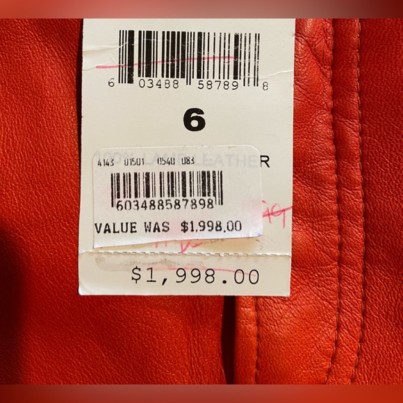 NWT Ralph Lauren Bright Orange Leather Pants - Picture 5 of 12